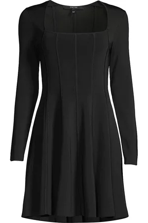 Toccin Women Knit & Sweater Dresses - Women's Skylar Seamed Flare Knit Minidress - Jet - Size XS - Jet - Size XS