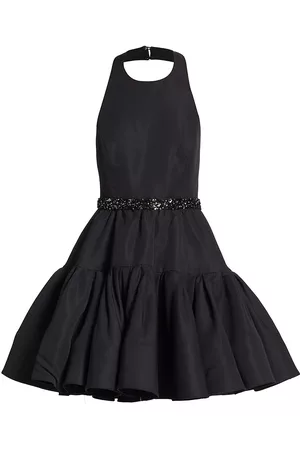 Sachin & Babi Women Halter Dresses - Women's Trina Faille Halter Minidress - Black - Size 0 - Black - Size 0