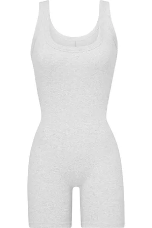 SKIMS Women Onesies - Women's Cotton Rib Onesie Bodysuit - Light Heather Grey - Size XXXL - Light Heather Grey - Size XXXL