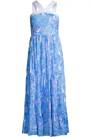 Lilly Pulitzer Women Halter Dresses - Women's Jenette Cotton Halterneck Midi-Dress - Size 00 - Size 00