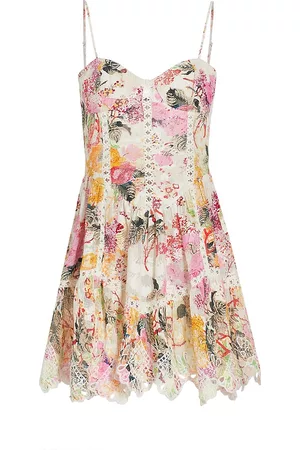 Hemant & Nandita Women Printed & Patterned Dresses - Women's Sleeveless Floral-Embroidered Minidress - Multi Color - Size XS - Multi Color - Size XS