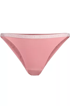 Stella McCartney Women Bandeau Bikinis - Women's Logo Band Cotton String Bikini - Blusher - Size Medium - Blusher - Size Medium
