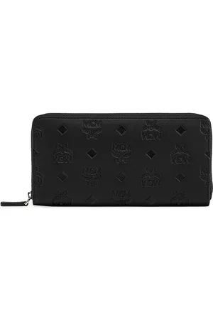 Mcm Women's Large Aren logo-embossed Leather Wallet-On-Chain - Black