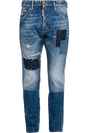 Dsquared2 Men Jeans - Men's Cool Guy Patchwork Jeans - Navy Blue - Size 36 - Navy Blue - Size 36