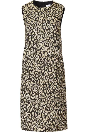 Carolina Herrera Women Printed & Patterned Dresses - Women's Metallic Leopard Shift Dress - Black Gold - Size 2 - Black Gold - Size 2