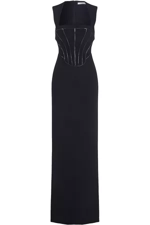 ET OCHS Women Evening Dresses & Gowns - Women's Sienna Flash Piped Gown - Black - Size 0 - Black - Size 0