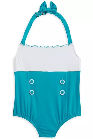 Bella Bliss Girls Swimsuits - Little Girl's & Girl's Halterneck One-Piece Swimsuit - Pier Blue - Size 2 - Pier Blue - Size 2