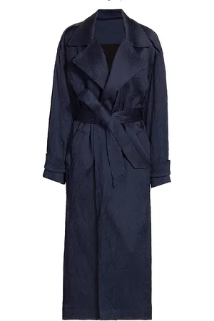 TOVE Women Trench Coats - Women's Mara Long Belted Trench Coat - Navy - Size 2 - Navy - Size 2