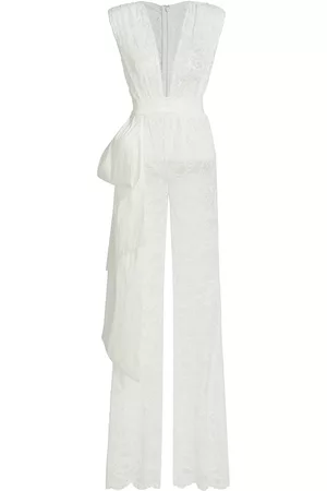 Michael Costello Collection Women Jumpsuits - Women's Lilly Sleeveless Lace Jumpsuit - Ivory - Size 2 - Ivory - Size 2