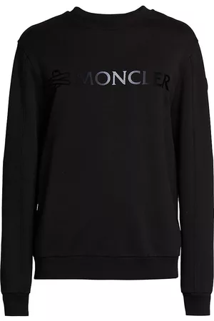 Moncler Men Sweatshirts - Men's Logo Crewneck Sweatshirt - Black - Size Small - Black - Size Small