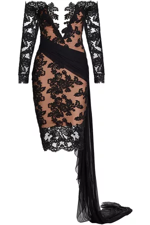 Michael Costello Collection Women Strapless Dresses - Women's Demi Embroidered Off-The-Shoulder Dress - Black - Size 2 - Black - Size 2