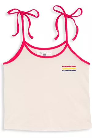 SOL ANGELES Girls Tops - Little Girl's & Girl's Self-Tie Tank Top - White - Size 2 - White - Size 2