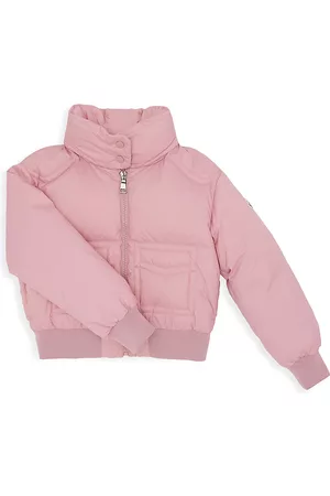 Moncler Girls Bomber Jackets - Little Girl's & Girl's Jucar Down Bomber Jacket - Pastel Pink - Size 4 - Pastel Pink - Size 4