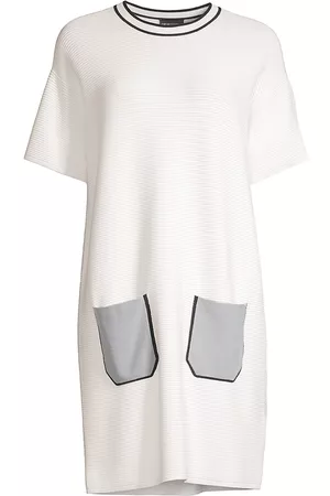 Emporio Armani Women Knit & Sweater Dresses - Women's Rib-Knit T-Shirt Dress - Off White - Size 4 - Off White - Size 4