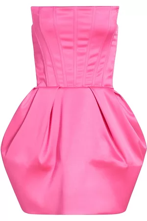 Michael Costello Collection Women Strapless Dresses - Women's Kate Strapless Satin Minidress - Hot Pink - Size 2 - Hot Pink - Size 2