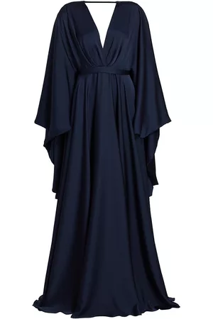 Michael Costello Collection Women Evening Dresses & Gowns - Women's Marlene Butterfly-Sleeve Gown - Navy - Size 2 - Navy - Size 2