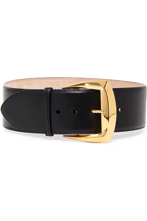 Alexander McQueen Women Belts - Women's Geometric Leather Belt - Black - Size XS - Black - Size XS
