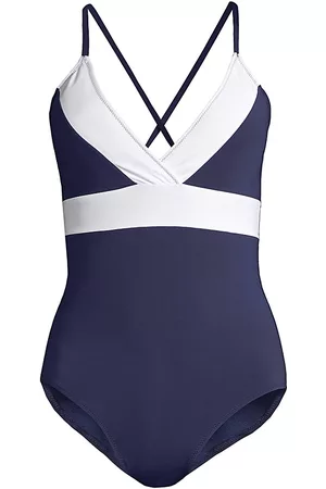 Vineyard Vines Women Swimsuits - Women's Sconset Two-Tone One-Piece Swimsuit - Deep Bay - Size Small - Deep Bay - Size Small