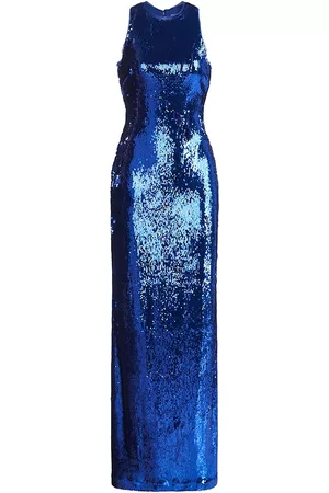 Halston Heritage Women Bodycon Dresses - Women's Hasia Sequin Fitted Gown - Klein Blue - Size 0 - Klein Blue - Size 0