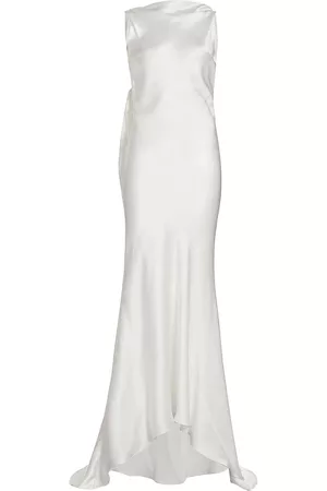 The Bar Women Evening Dresses & Gowns - Women's Charles Open-Back Silk Gown - Blanc - Size 4 - Blanc - Size 4