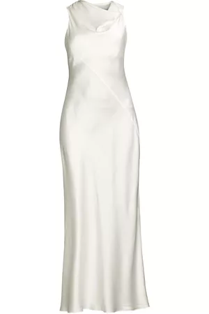 GINGER & SMART Women Evening Dresses & Gowns - Women's Grandeur Silk Cowl Neck Gown - Ivory - Size 4 - Ivory - Size 4