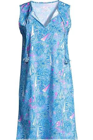 Lilly Pulitzer Women Sleeveless Dresses - Women's Johana Sleeveless Cover-Up Dress - Boca Blue - Size XS - Boca Blue - Size XS