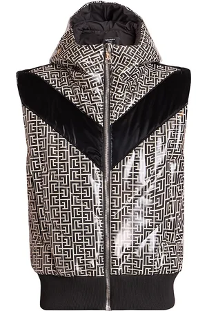 BALMAIN: down jacket in synthetic shearling with all-over monogram