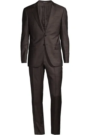 Emporio Armani speckled single-breasted suit - Blue