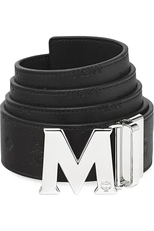 Mcm Logo Buckle Reversible Belt Candy Red