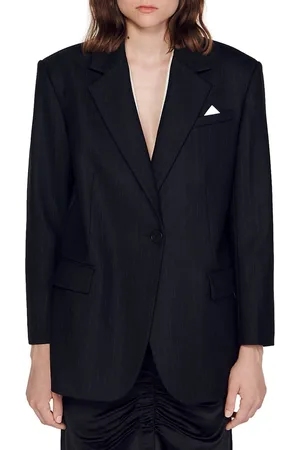 Sandro Malory Double-Breasted Blazer Black