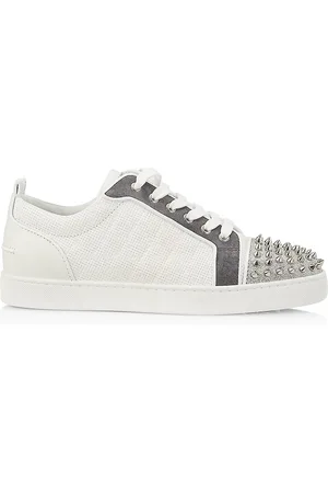 Christian Louboutin Louis Junior Spike-embellished Low-top Trainers in Gray  for Men
