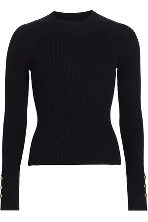 Derek Lam Esma Ribbed Mock Neck Sleeveless Sweater