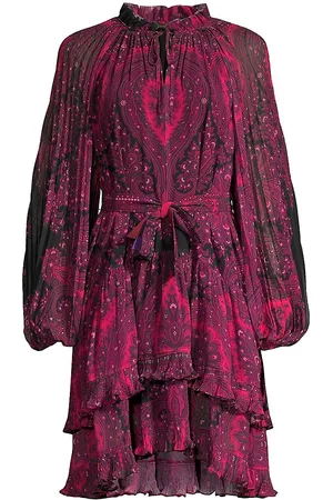 Rue La La — Kobi Halperin Ashlee Printed Silk-Blend Mini Dress in