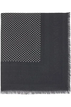 SAINT LAURENT Frayed Striped Silk-Twill Scarf for Men