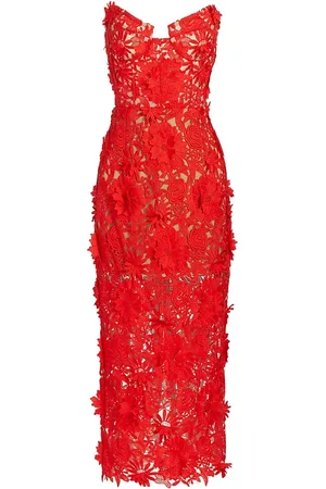 Bronx And Banco Caprese Lace & Mesh Cocktail Dress In Multicolor