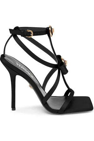 Lycia satin sandals in black - Versace