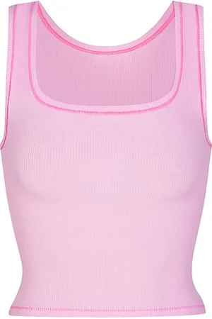 Buy SKIMS Cotton Rib Crop Tank Top - Pink At 20% Off