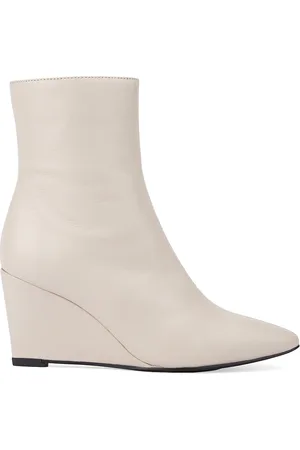 Aquatalia ivory shop leather ankle boots