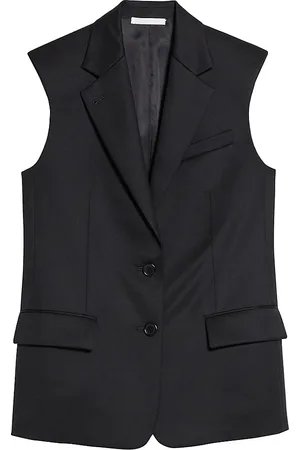 Womens Wool Tailored Blazer Black