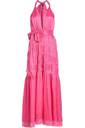 Bohima halter-neck lace midi dress in pink - Love Shack Fancy