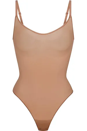 Skims Soft Smoothing Thong Bodysuit In Sienna