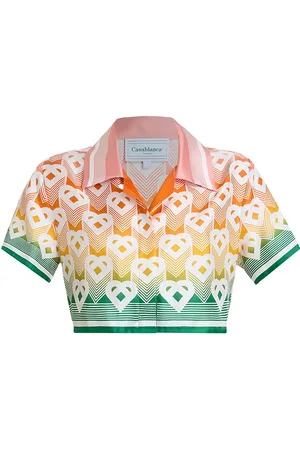 Casablanca Futuro Optimisto cropped shirt - Orange