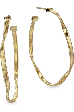 Marco Bicego Marrakech 18K Yellow Twisted Hoop Earrings/1.5"