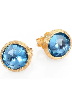 Marco Bicego Jaipur Blue Topaz & 18K Yellow Gold Stud Earrings