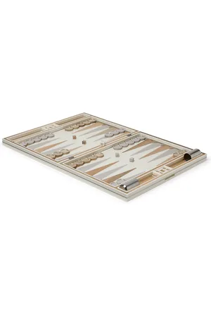 Brunello Cucinelli Walnut Wood Krion and Steel Backgammon Set