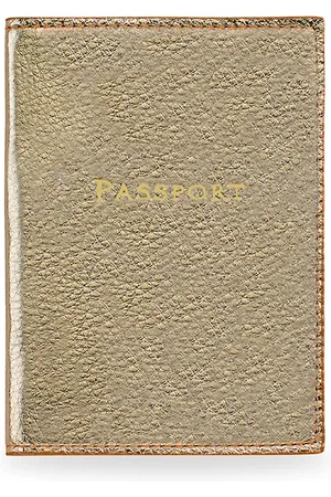 Graphic Image Metallic Leather Passport Case