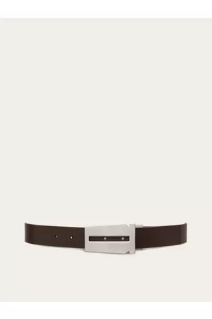 Salvatore Ferragamo Men Belts - Men Reversible and adjustable Gancini belt Brown