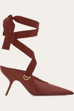 Salvatore Ferragamo Women Pointed mule with ankle ribbon Size 6
