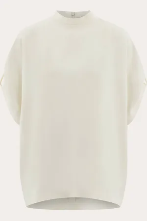 Salvatore Ferragamo Women Crew neck T-shirt with turned up sleeve