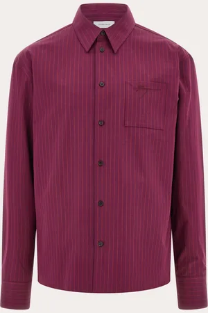 Salvatore Ferragamo Men Micro checked long sleeved shirt